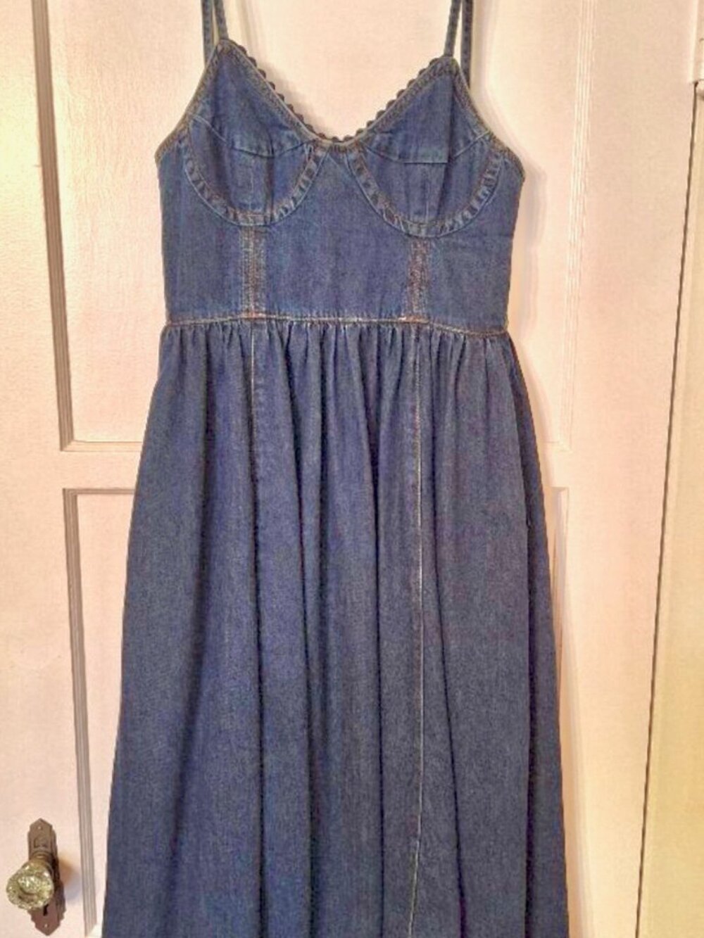 Sandro Denim Peasant Dress